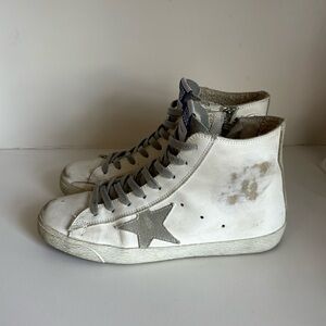 Golden Goose Women’s Francy Leather Sneakers with Suede Star - Size 37